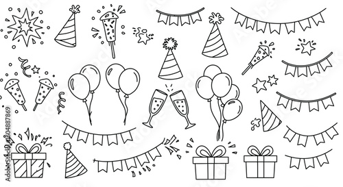 Birthday Party Celebration Elements Collection festive