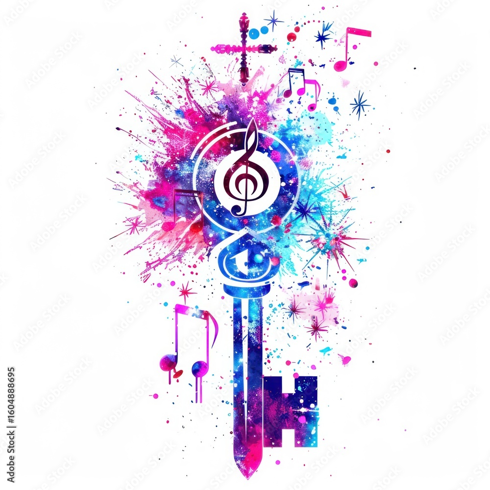 Fototapeta premium Abstract musical key design