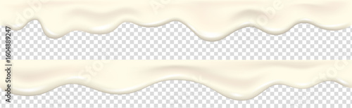 Yogurt wave realistic 3d texture, dripping cream.