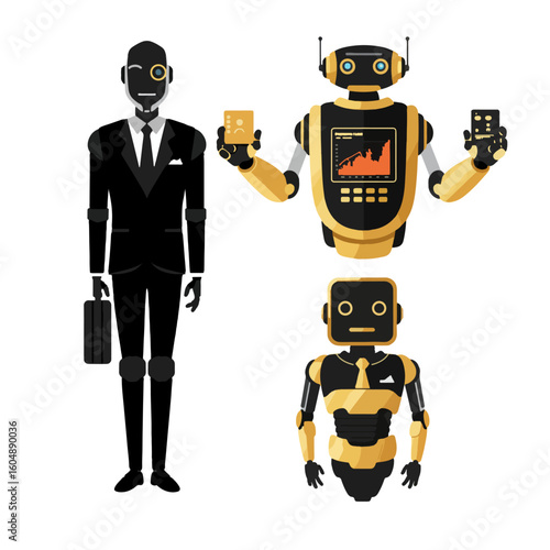 Illustration vector graphic of Elite Banker Robots