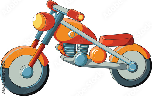 realistic motorcycle cartoon vector illustration