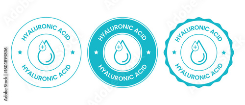 Hyaluronic Acid Seal Skin Hydration Ingredient Vector Set