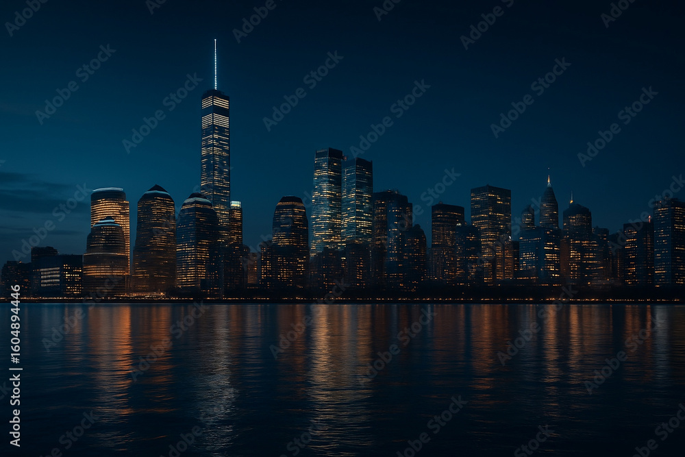 Obraz premium chicago skyline at night