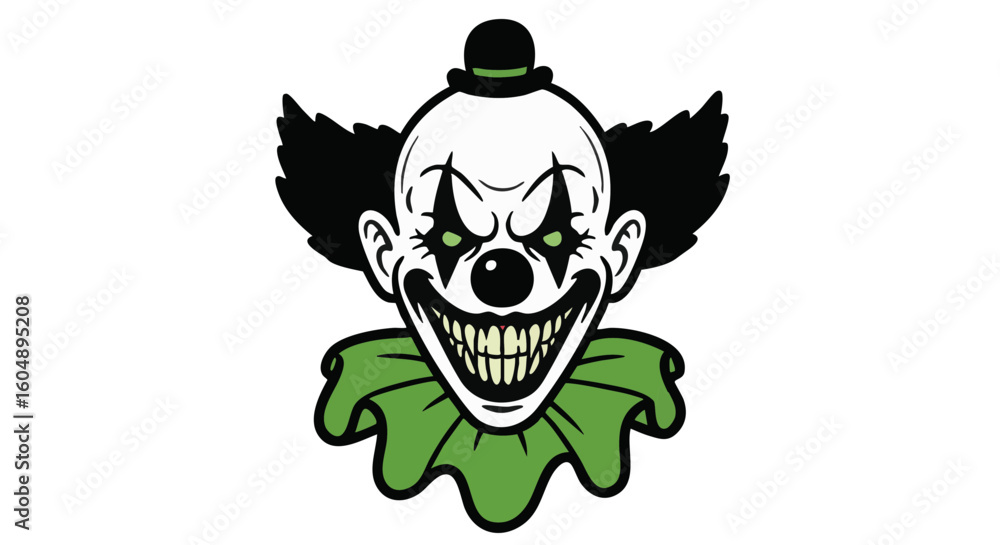 Fototapeta premium An ominous clown with a menacing grin.