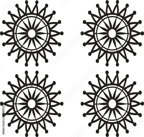 abstract patterns resembling a c silhouettes