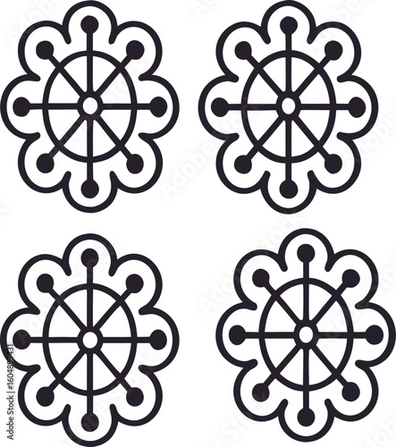 abstract patterns resembling a s silhouettes