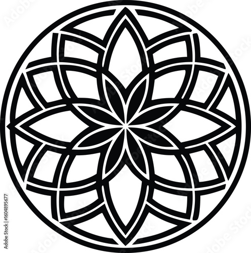 intricate geometric patterns wit silhouettes