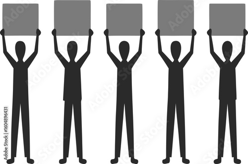 silhouettes of people holding up silhouettes