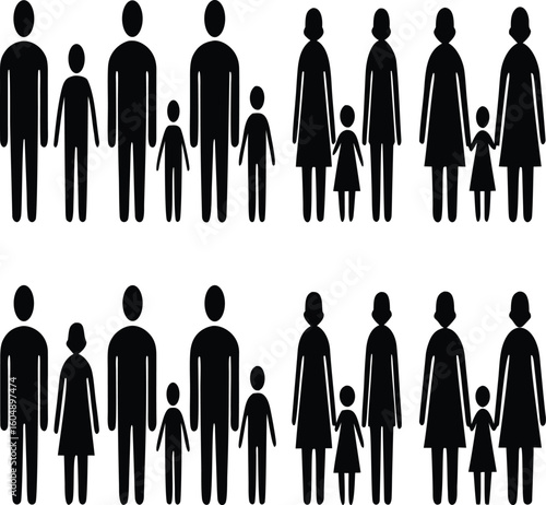 silhouettes of stylized family g silhouettes