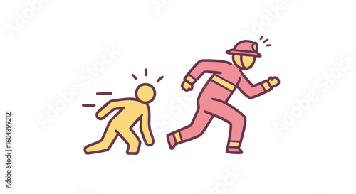 A brave firefighter heroically rescuing a person from a dangerous situation. 