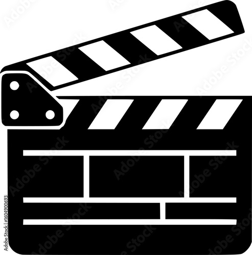 party clapperboard icon silhouette vector illustration