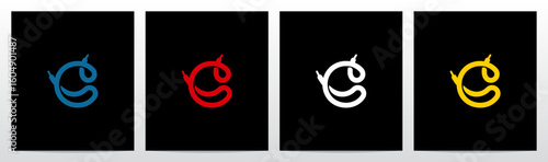 Shoelace Shoestring Bootlace Lace Letter Initial Logo Design C