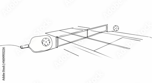 Pickleball Sport Game Court Racket Paddle Ball Net Activity Fun