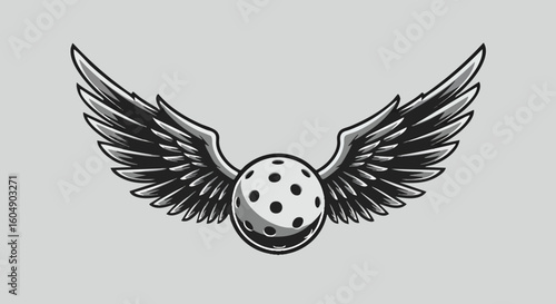 Flying Pickleball Logo Design Sport Emblem Graphic Icon Game