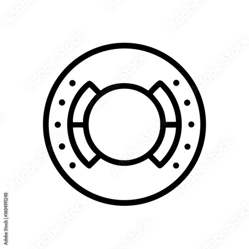 Cutaway bearing design, mechanical element, rotational component, engineering illustration, copy space