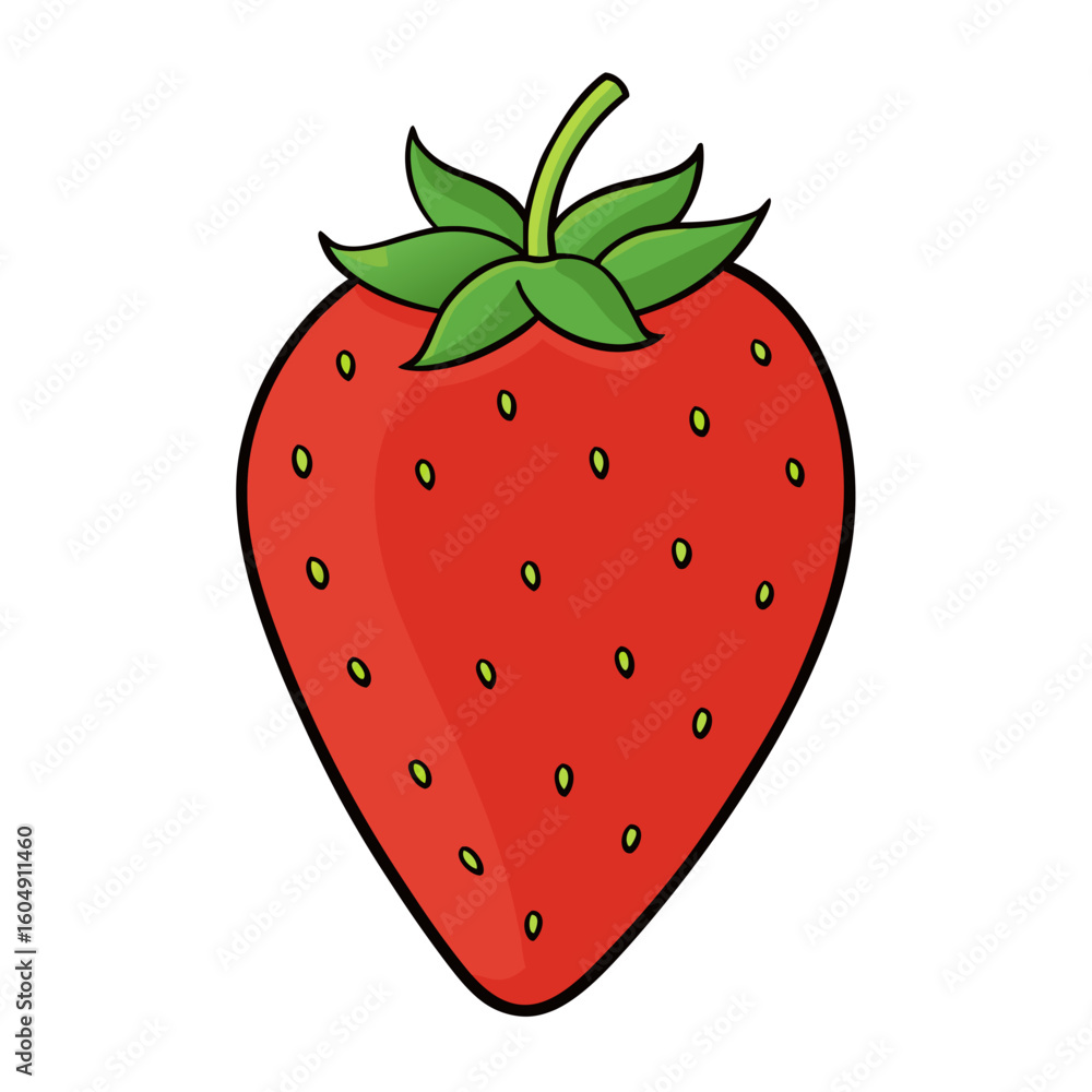 Obraz premium Creative Vector Style Strawberry on White Background