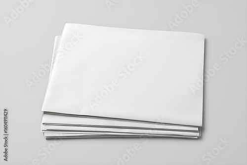 Stack of Blank White Newspapers Mockup