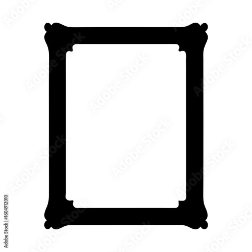 Elegant and Ornate Rectangular Frame Silhouette with Elaborate Corner Accents