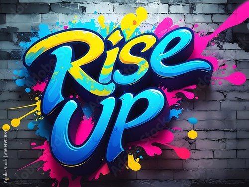 Rise Up Graffiti Wall Art.
