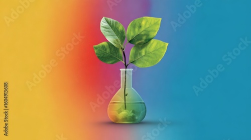 Wallpaper Mural A vibrant plant thriving in a glass flask, symbolizing growth and sustainability. Torontodigital.ca