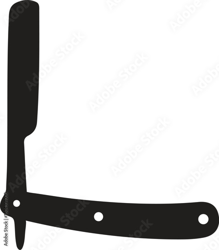 Barber razor blade icon, flat style pictogram icon for ui or ux mobile app, vector illustration logo symbol design