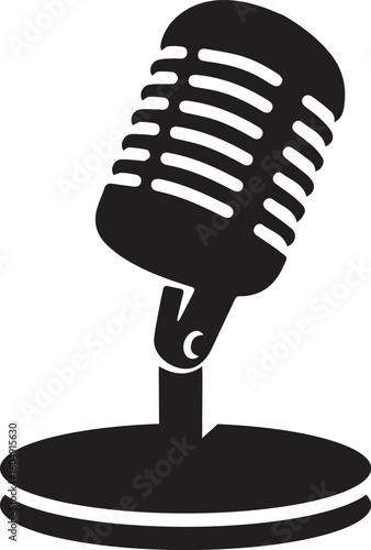 Microphone vector microphones for audio podcast broadcast or music record technology set of broadcasting concert equipment illustration