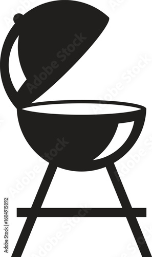 BBQ grill icon set. Barbecue, bar-b-q, spatula, grill fork, picnic, fire