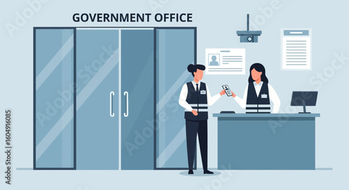 Access Control In Government Office With Security And Identification Check