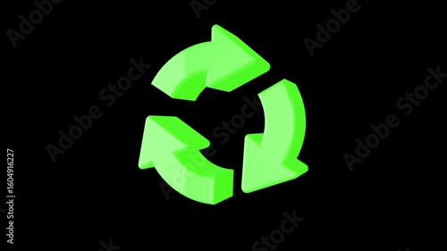 recycling icon 360 rotation 