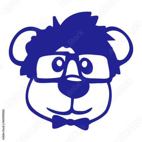 Bear Nerd Geek Smart Intelligent Horn-Rimmed Glasses
