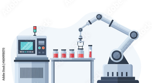 Automated Pharmaceutical Manufacturing Process With Robotic Arm Technology