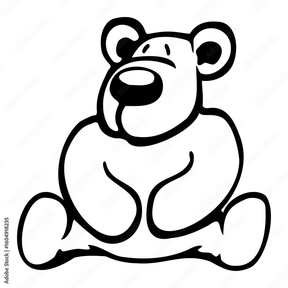 Obraz premium Ice Bear White Cute Teddy Friendly Comic Grizzly