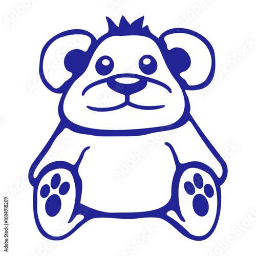 Blue Bear Happy Cute Teddy Friendly Comic Grizzly