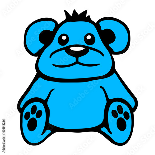Blue Bear Happy Cute Teddy Friendly Comic Grizzly