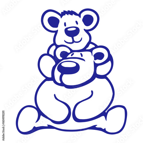 2 Bear Friends Team Love Child Dad Mom Family