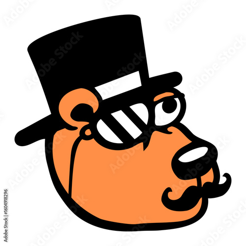 Bear Sir Gentleman Mr. rich Monocle Glasses Top Hat