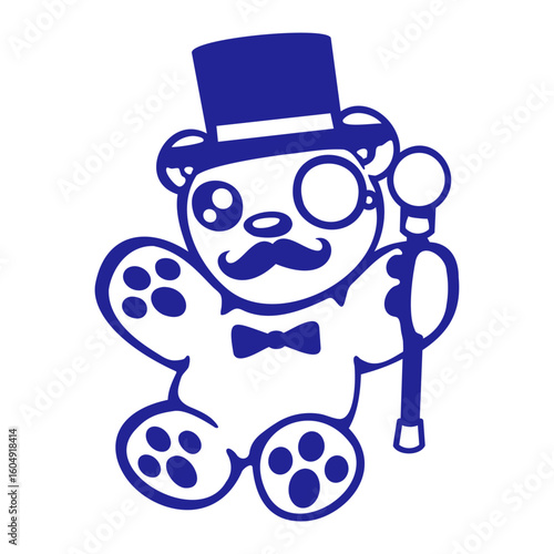 Bear Sir Gentleman Mr. rich Monocle Glasses Top Hat