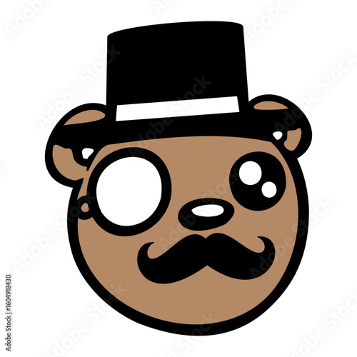 Bear Sir Gentleman Mr. rich Monocle Glasses Top Hat