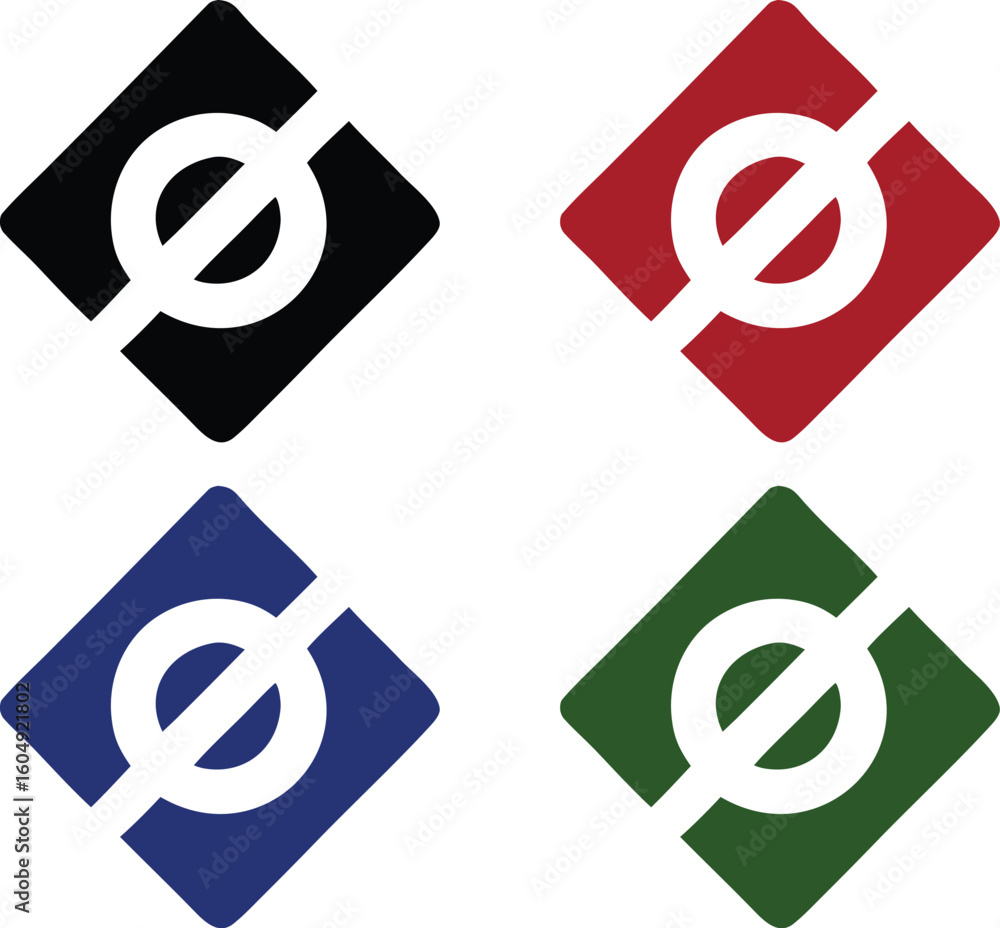 Fototapeta premium Colorful Geometric Shapes, a 3D Render of Four Rhombuses with Circles