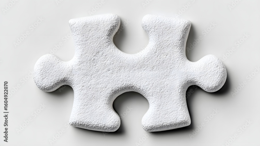 Fototapeta premium Close-up view of a single white puzzle piece.
