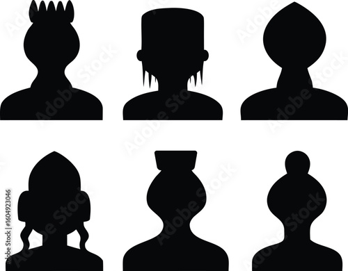 Diverse Silhouette Portraits, Representing Various Cultures and Identities