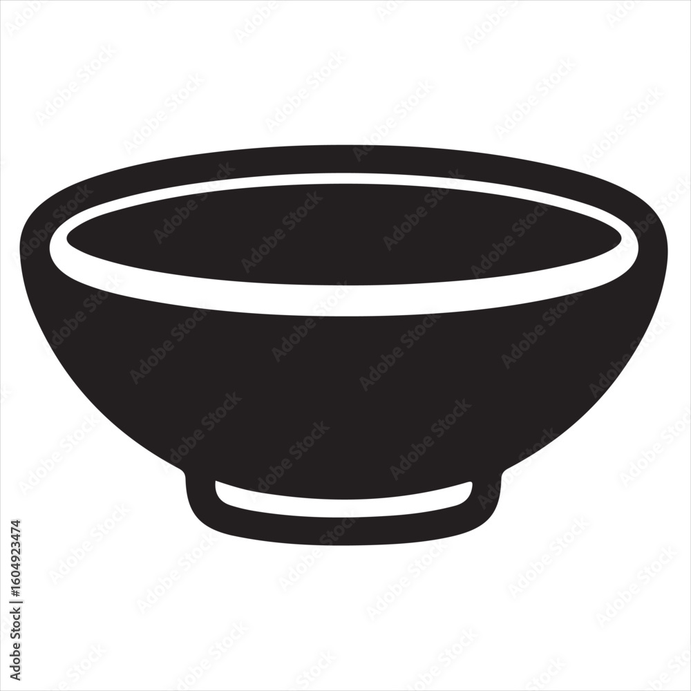 Silhouette Style Vector Bowl Logo Icon – Minimalist Food Container Symbol for Restaurant Branding, Asian Cuisine, Soup or Ramen Menu Design, Kitchenware, and Culinary Business Graphic Element Silhouette Style Vector Bowl Logo Icon – Minimalist Food Container Symbol for Restaurant Branding, Asian Cuisine, Soup or Ramen Menu Design, Kitchenware, and Culinary Business Graphic Element