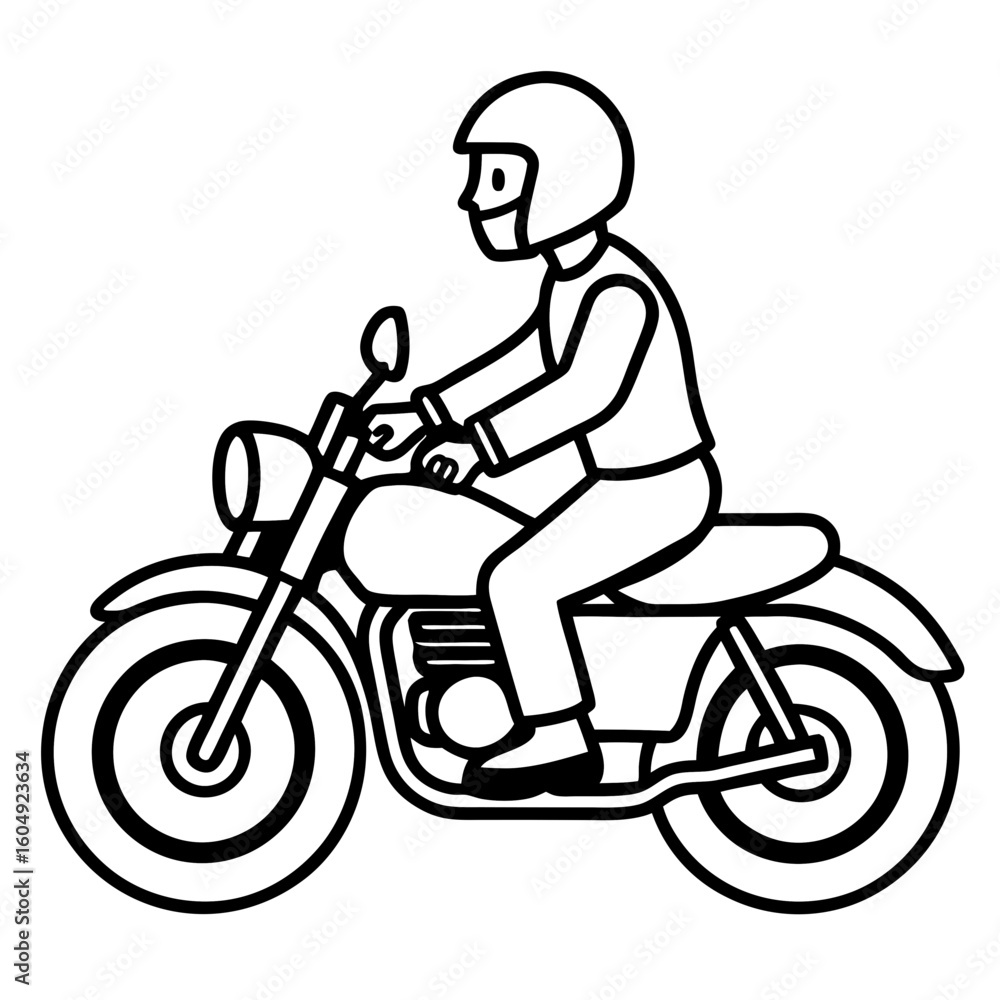 Fototapeta premium Motorcycle Ride Silhouette