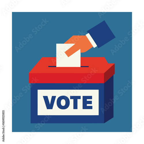 Election Campaign Theme with Hand Voting into Ballot