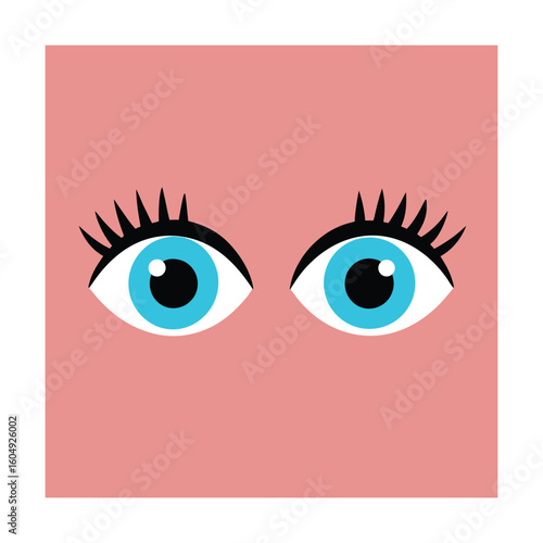 Wide Open Human Eyes Vector Illustration