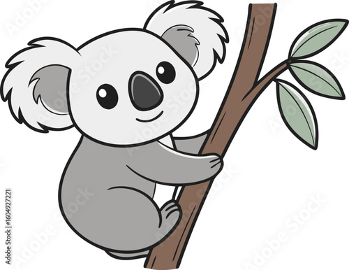 cute koala bear simple icon clear background design