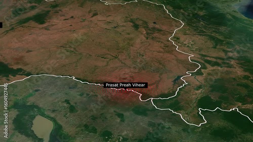  Prasat Preah Vihear Border Map Animation – Cambodia–Thailand Boundary Overview.