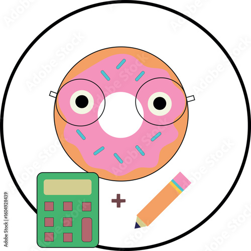 Funny yellow cartoon smiley face with cute baby expression