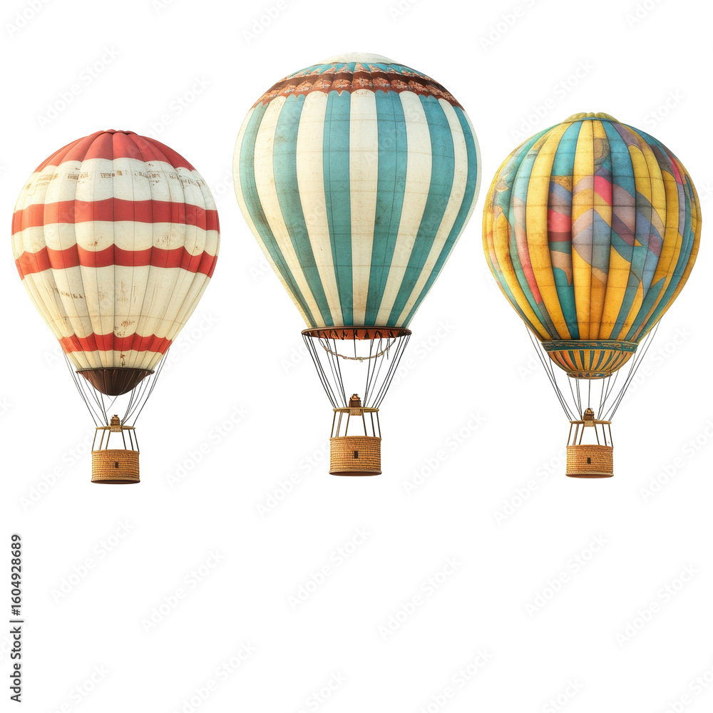 Obraz premium Colorful hot air balloons lift off against a clear sky during a warm afternoon in a scenic location