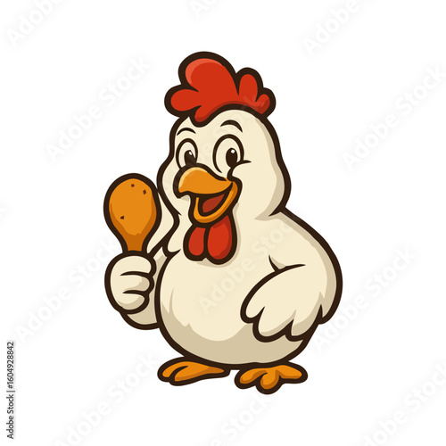 High-Energy Chicken Mascot Illustration for Modern Fast Food Branding and Restaurant Identity